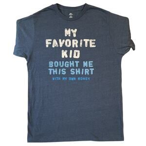 Celebrate! Men Shirt M Blue Favorite Kid Graphic Tee Short Sleeve Father’s Day